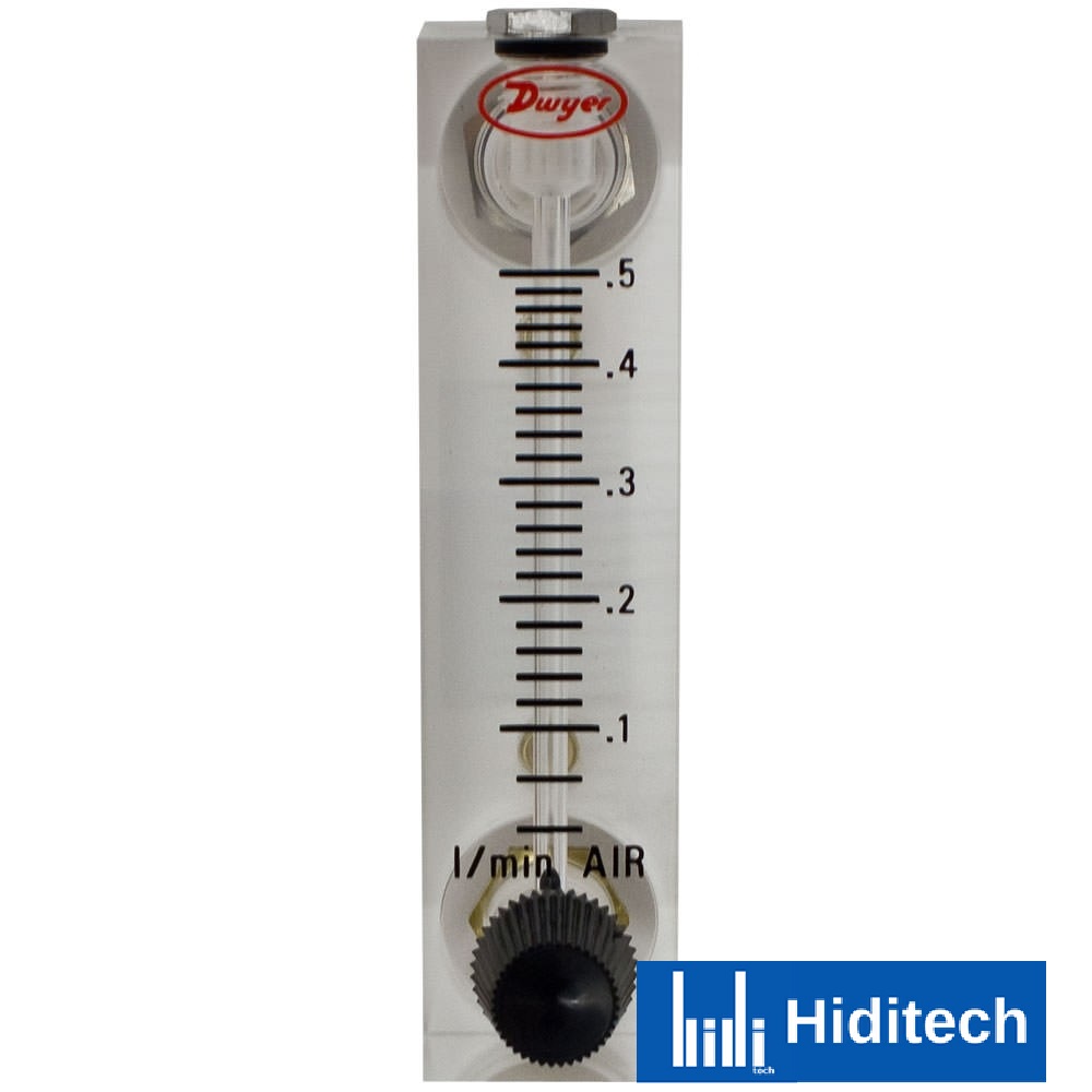 Dwyer VFA-22-BV - Visi-Float Debimetre - 2 inç Ölçekli - LPM Hava - 0,15-1 Aralığı - Pirinç Ölçüm Vanası ve Bağlantıları